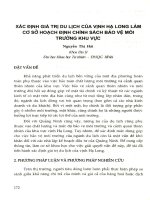 Xác định giá trị du lịch của vịnh Hạ Long làm cơ sờ hoạch định chính sách bảo vệ môi trường khu vực