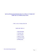 KẾ HOẠCH KINH DOANH CHO CÔNG TY TNHH THIẾT BỊ VĂN PHÒNG ĐẠI LONG NĂM 2013