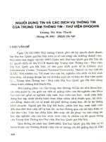 Người dùng tin và các dịch vụ thông tin của Trung Tâm Thông tin - Thư viện ĐHQGHN