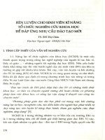 Rèn luyện cho sinh viên kĩ năng tổ chức nghiên cứu khoa học để đáp ứng nhu cầu đào tạo mới