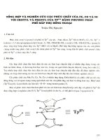ổng hợp và nghiên cứu các phức chất của Fe, Co và Ni với crotyl và prenyl của Tp'Fr bằng phương pháp phô hấp thụ hồng ngoại.PDF