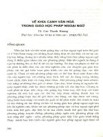 Về khía cạnh văn hóa trong giáo học pháp ngoại ngữ