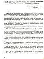 Nghiên cứu phân lập và thử hoạt tính sinh học, khảo sát cấu trúc của một số ancaloit trong chi Crium.PDF