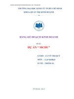 KẾ HOẠCH KINH DOANH DỰ ÁN SICDU