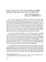 Hoàn thiện pháp luật về thị trường chứng khoán ở Việt Nam - nhu cầu và giải pháp