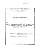 Nghiên cứu tận dụng chất thải rắn lông heo khó phân huỷ từ các lò giết mổ gia súc thành sản phẩm có ích