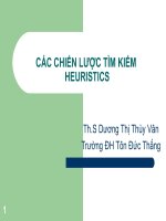 bài giảng môn trí tuệ nhân tạo CÁC CHIẾN LƯỢC TÌM KIẾM HEURISTICS