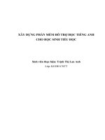 XÂY DỰNG PHẦN MỀM HỖ TRỢ HỌC TIẾNG ANH CHO HỌC SINH TIỂU HỌC