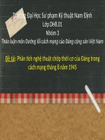 Phân tích Nghệ thuật chớp thời cơ của Đảng trong cách mạng tháng Tám năm 1945