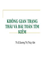 bài giảng môn trí tuệ nhân tạo KHÔNG GIAN TRẠNG THÁI VÀ BÀI TOÁN TÌM KIẾM