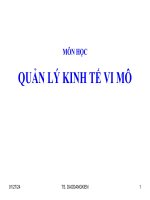BÀI GIẢNG QUẢN lý KINH tế VI mô