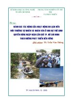 Đánh giá tác động của hoạt động du lịch đến môi trường tự nhiên và nhân văn ở khu dự trữ sinh quyển rừng ngập mặn Cần Giờ TP.HCM theo hướng phát triển bền vững