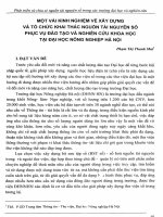 Một vài kinh nghiệm về xây dựng và tổ chức khai thác nguồn tài nguyên số phục vụ đào tạo và nghiên cứu khoa học tại Đại học Nông nghiệp Hà Nội