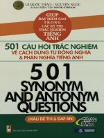 501 câu hỏi trắc nghiệm về cách dùng từ đồng nghĩa và phản nghĩa tiếng Anh Mẫu đề thi và đáp án