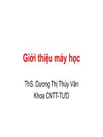 bài giảng môn trí tuệ nhân tạo Giới thiệu máy học