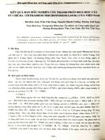 Kết quả ban đầu nghiên cứu thành phần hóa học cây tứ chẻ ba (Tetradium Trichotumum Lour.) của Việt Nam