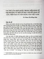 Vai trò của nhà nước trong nền kinh tế thị trường từ một số học thuyết kinh tế cận, hiện đại và vận dụng vào Việt Nam