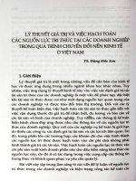 Lý thuyết giá trị và việc hạch toán các nguồn lực tri thức tại các doanh nghiệp trong quá trình chuyển đổi nền kinh tế ở Việt Nam