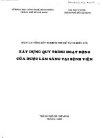 Xây dựng quy trình hoạt động của dược lâm sàng tại bệnh viện