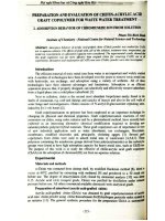Preparation and Evaluation of Chitin- Acrylic acid Greaft Copolymer for waste water treament Adsorption behavior of Chromium(III) ion from solution