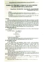 Nghiên cứu tổng hợp và thăm dò tác dụng sinh học của một số hợp chất Aminoceton