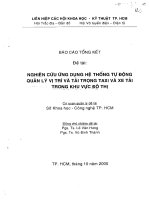 Nghiên cứu ứng dụng hệ thống tự động quản lý vị trí và tải trọng taxi và xe tải trong khu vực đô thị