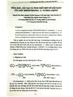 Tổng hợp, cấu tạo và tính chất một số dẫn xuất của axit( Bezothiazol-2-Ylthio) axetic