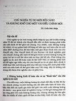 Chủ nghĩa tự do mới  Bối cảnh và khung khổ cho một vài điều chỉnh mới