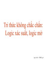 Tri thức không chắc chắn Logic xác suất, logic mờ