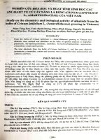 Nghiên cứu hóa học và hoạt tính sinh học các Ancaloit từ củ cây náng lá rộng (Crium Latifolium L., Amaryllidaceae) của Việt Nam