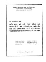 Điều kiện và giải pháp nâng cao hiệu quả tổ chức quản lý góp phần đảm bảo chất lượng đào tạo ở hệ giáo dục thường xuyên tại thành phố Hồ Chí Minh