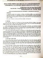 Hoạt tính chống ung thư từ cây lưỡi rắn (Hedyotis Corymbosa) và lưỡi rắn trắng (Hedyotis Diffusa