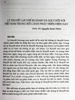 Lý thuyết lợi thế so sánh và gợi ý đối với Việt Nam trong bối cảnh phát triển hiện nay