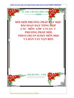 ĐỔI MỚI PHƯƠNG PHÁP DẠY HỌC  BÀI SOẠN DẠY TỔNG HỢP  CÁC  MÔN  LỚP  4 TUẦN  3   PHƯƠNG PHÁP MỚI,  THEO CHUẨN KTKN MÔN HỌC  VÀ BÀN TAY NẶN BỘT.