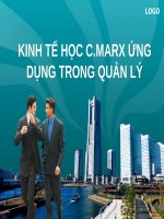 KINH TẾ HỌC C.MARX ỨNG DỤNG TRONG QUẢN LÝ