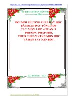 ĐỔI MỚI PHƯƠNG PHÁP DẠY HỌC  BÀI SOẠN DẠY TỔNG HỢP  CÁC  MÔN  LỚP  4 TUẦN  9   PHƯƠNG PHÁP MỚI,  THEO CHUẨN KTKN MÔN HỌC  VÀ BÀN TAY NẶN BỘT.