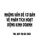Những vấn đề cơ bản về phân tích hoạt động kinh doanh
