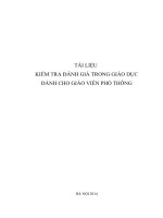 TÀI LIỆU  KIỂM TRA ĐÁNH GIÁ TRONG GIÁO DỤC DÀNH CHO GIÁO VIÊN PHỔ THÔNG