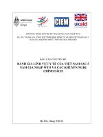 BÁO CÁO CHUYÊN ĐỀ ĐÁNH GIÁ LĨNH VỰC Y TẾ CỦA VIỆT NAM SAU 5 NĂM GIA NHẬP WTO VÀ CÁC KHUYẾN NGHỊ CHÍNH SÁCH