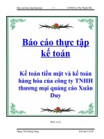 Báo cáo thực tập kế toán tiền mặt và kế toán chứng từ ghi sổ