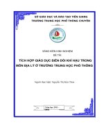 đề tài tích hợp giáo dục biến đổi khí hậu trong môn địa lý ở trường trung học phổ thông