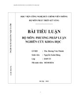 BÀI TIỂU LUẬN MÔN PHƯƠNG PHÁP NGHIÊN CỨU KHOA HỌC