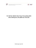 Các bài học thành công trong việc áp dụng phát triển chuỗi giá trị sản phẩm tại Việt nam