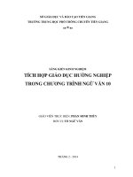 SÁNG KIẾN KINH NGHIỆM TÍCH HỢP GIÁO DỤC HƯỚNG NGHIỆP TRONG CHƯƠNG TRÌNH NGỮ VĂN 10