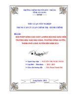 GIẢI PHÁP NÂNG CAO CHẤT LƯỢNG ĐỘI NGŨ GIÁO VIÊN TRƯỜNG MẪU GIÁO MAI VÀNG, PHƯỜNG ĐÔNG XUYÊN, THÀNH PHỐ LONG XUYÊN ĐẾN NĂM 2015