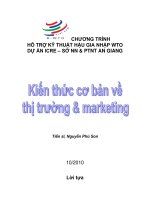 kiến thức cơ bản về thị trường và marketing