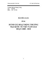 đề tài ĐÁNH GIÁ HOẠT ĐỘNG THƢƠNGMẠI QUỐC TẾ VIỆT NAM GIAI ĐOẠN 2000 - 2010