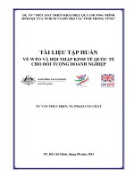 TÀI LIỆU TẬP HUẤN VỀ WTO VÀ HỘI NHẬP KINH TẾ QUỐC TẾ CHO ĐỐI TƯỢNG DOANH NGHIỆP
