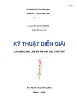 sáng kiến kinh nghiệm môn tiếng anh kỹ thuật diễn giải và chiến lược làm bài thi môn đọc khối thpt
