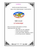 ĐỀ TÀI ỨNG DỤNG TÍNH THẤM CỦA TẾ BÀO